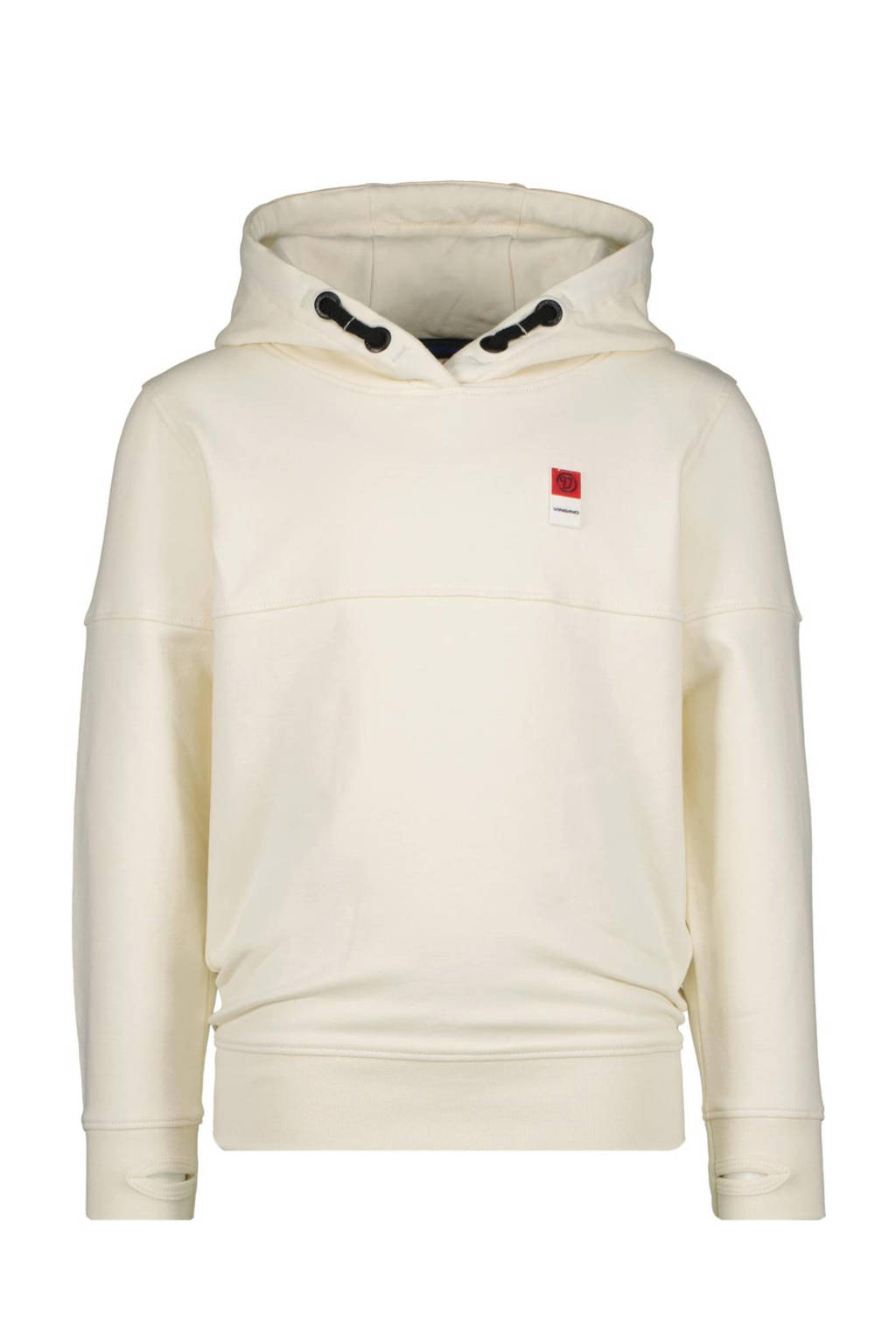 Witte jongens Vingino Essentials hoodie van sweat materiaal met lange mouwen en capuchon