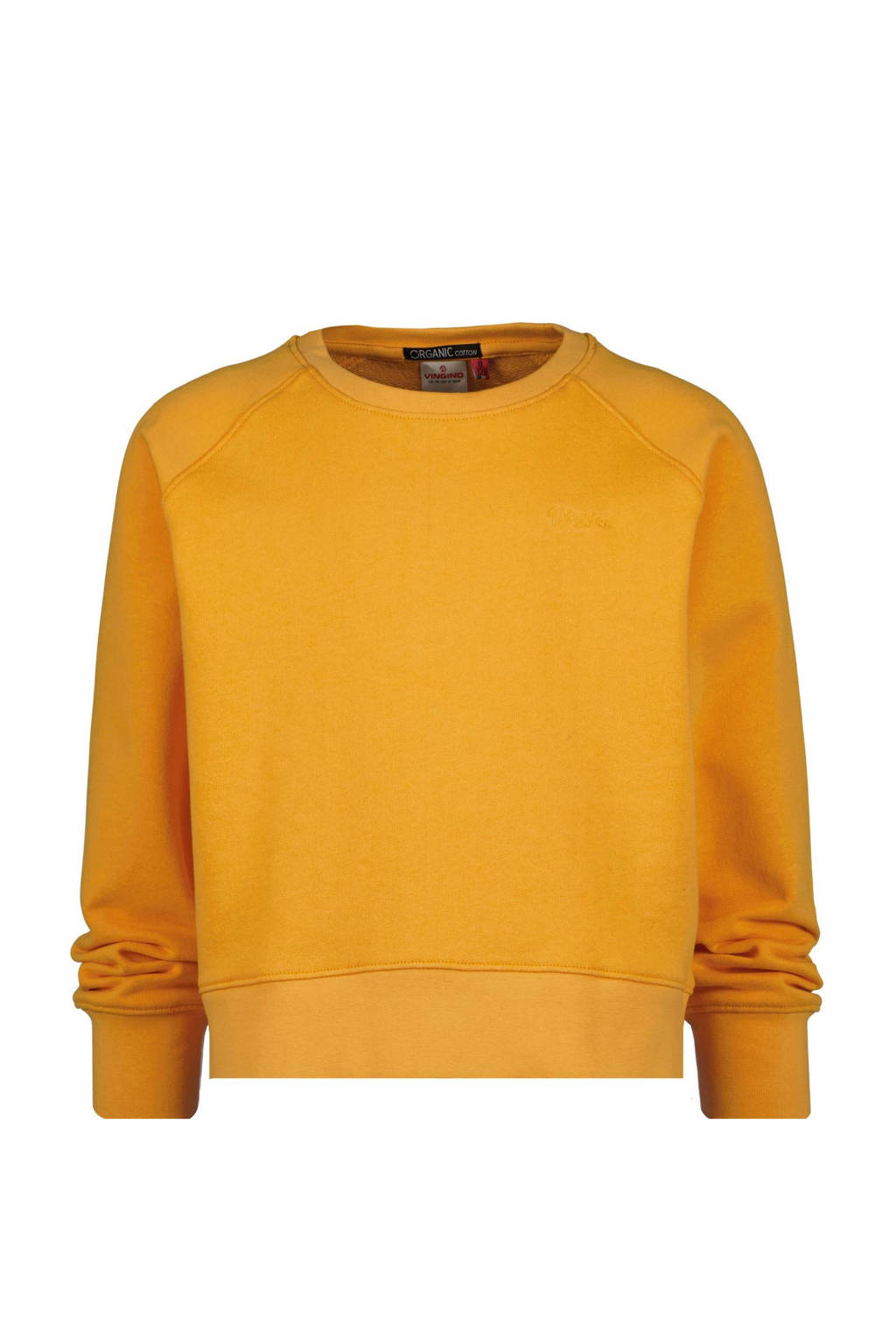 Oranje meisjes Vingino Essentials sweater met lange mouwen en ronde hals