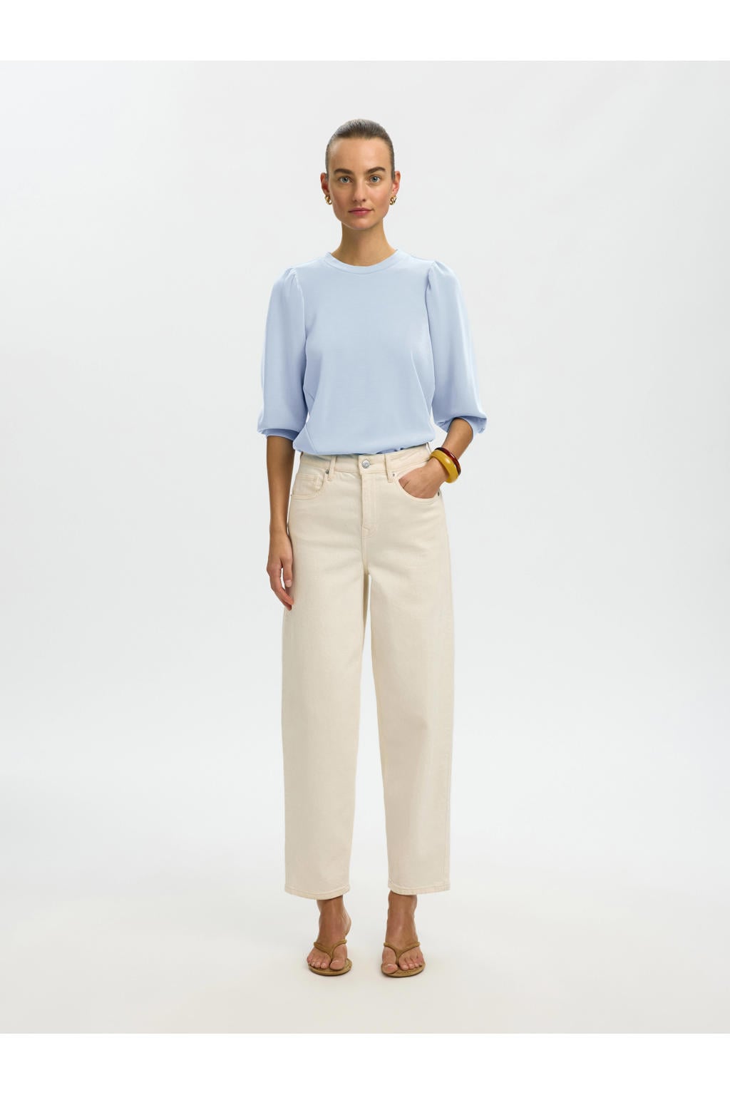 Selected Women sweater SLFTENNY lichtblauw