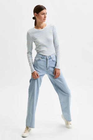 high waist wide leg jeans SLFALICE light blue denim