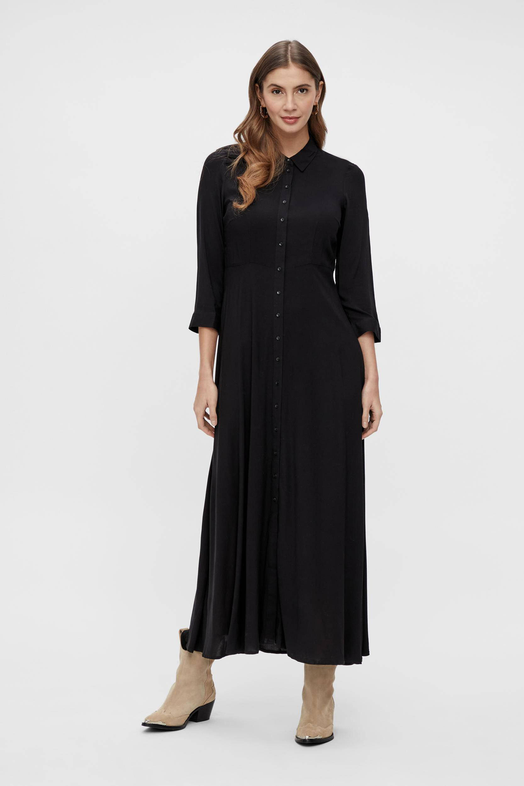 maxi blousejurk YASSAVANNA zwart