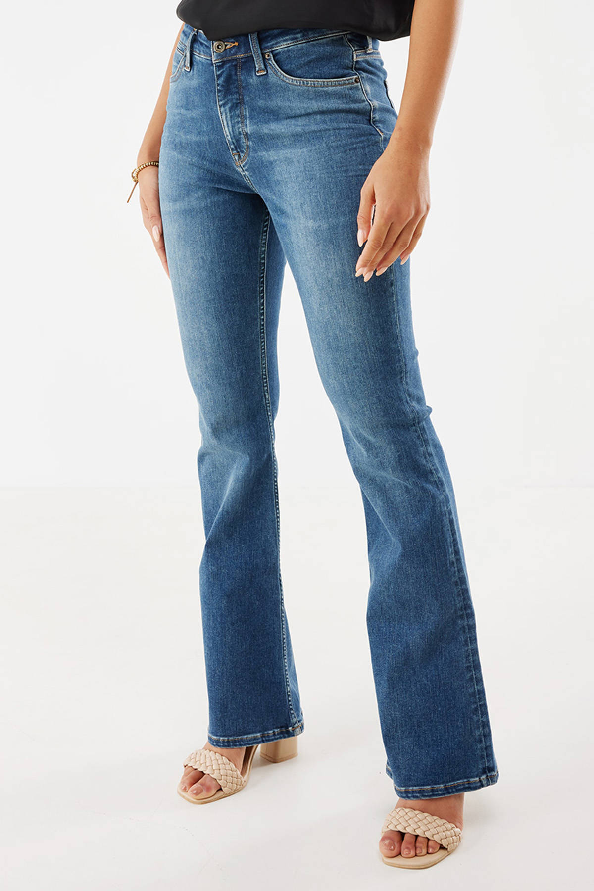 Mexx high waist flared jeans Evy classic blue | wehkamp