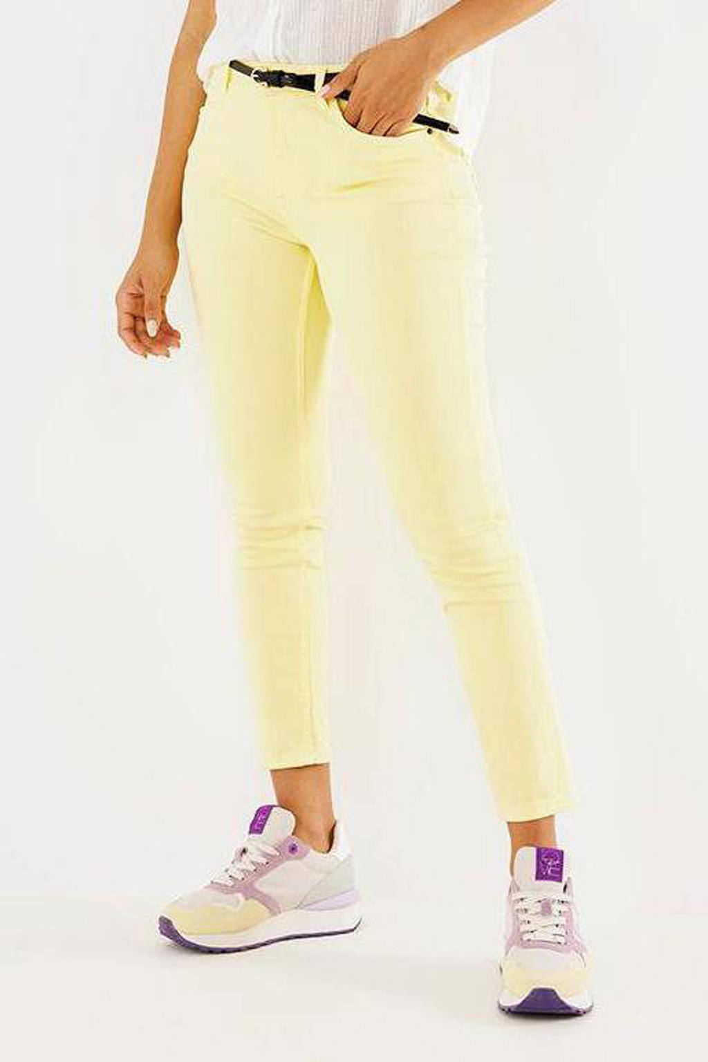 Gele dames Mexx slim fit jeans van stretchdenim met regular waist
