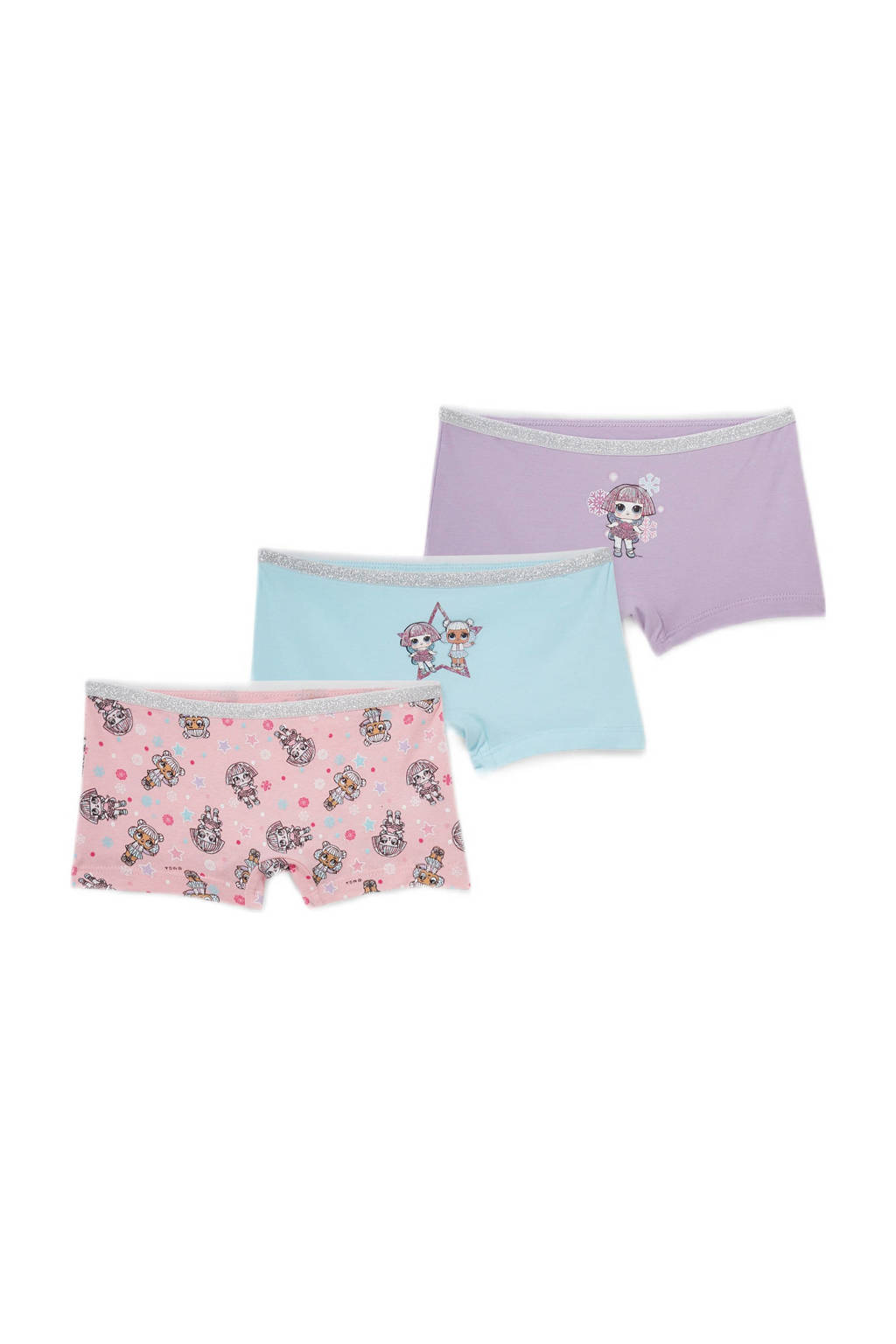 C&A L.O.L. Surprise short - set van 3 roze/blauw/paars, Roze/blauw/paars