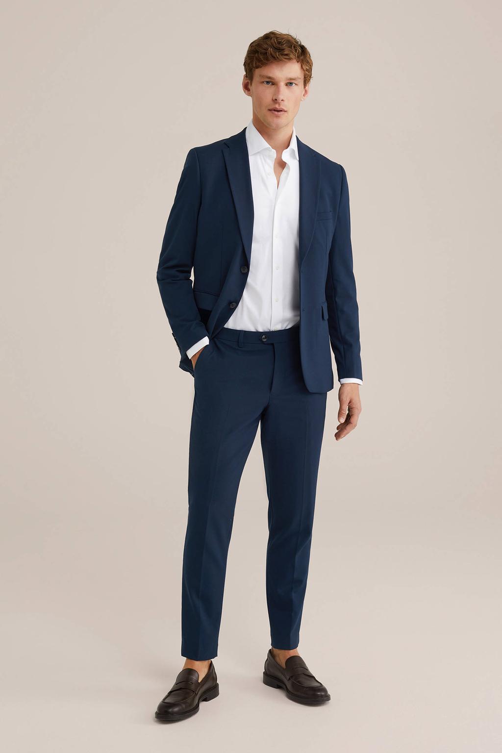 WE Fundamentals slim tall fit pantalon donkerblauw