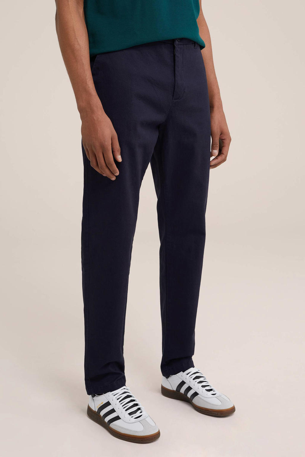 WE Fashion tapered fit broek royal navy