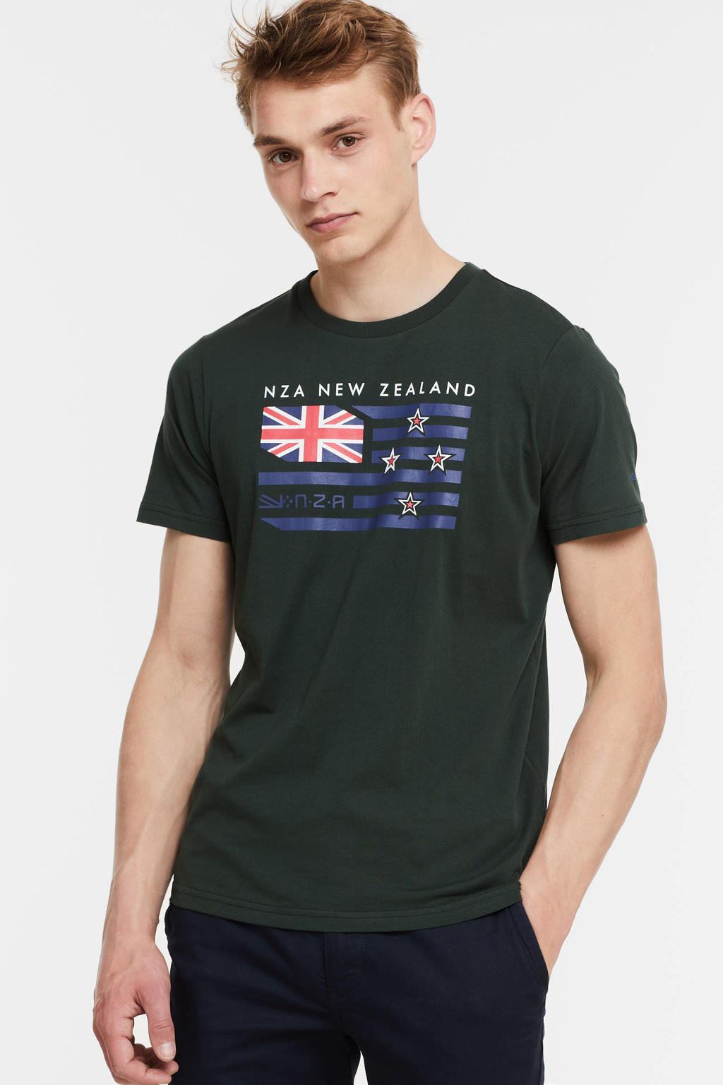 New Zealand Auckland T-shirt met logo duck green