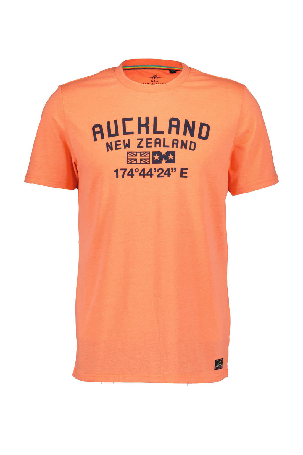 New Zealand Auckland T-shirt met logo cantaloupe fluor