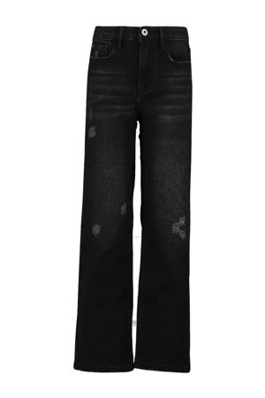high waist straight fit jeans Kelli black denim