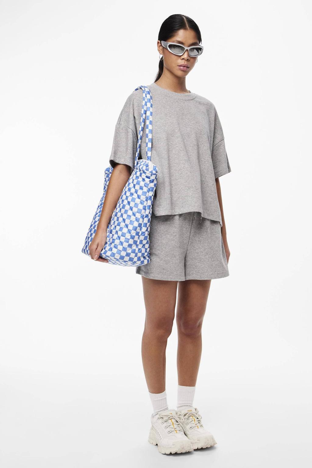 PIECES sweatshort PCCHILLI grijs