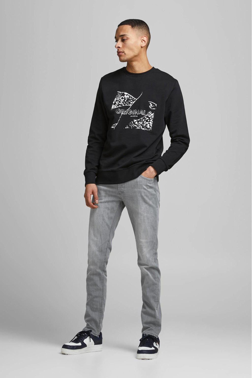 JACK & JONES JEANS INTELLIGENCE slim fit jeans JJIGLENN JJORIGINAL am 806 grijs