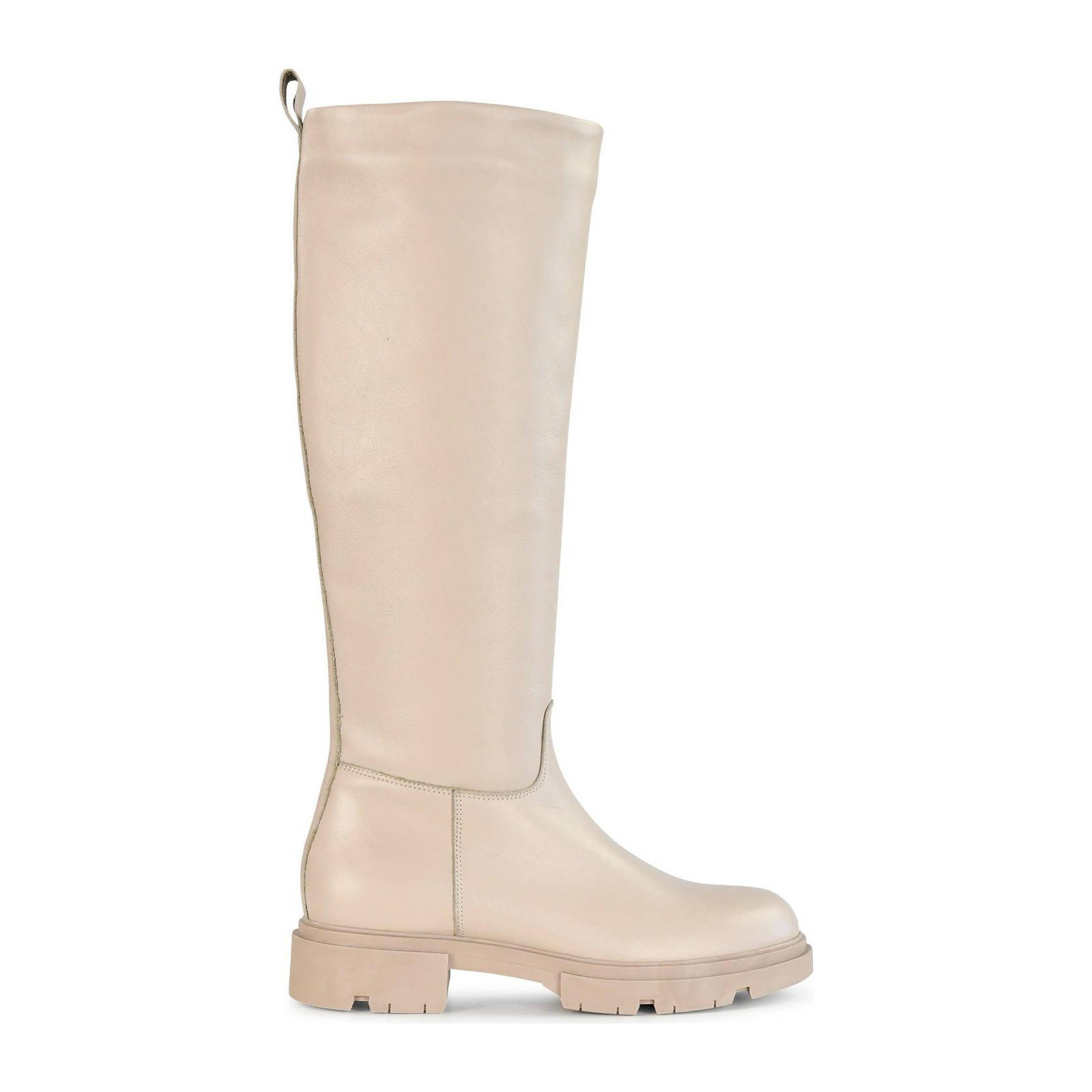 Manfield Beige leren laarzen met hak - Vergelijk prijzen