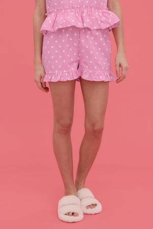 x Kae Sutherland pyjamashort VMKAE met stippen roze/wit