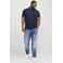 JACK & JONES PLUS SIZE slim fit polo JJEPAULOS Plus Size met contrastbies navy blazer