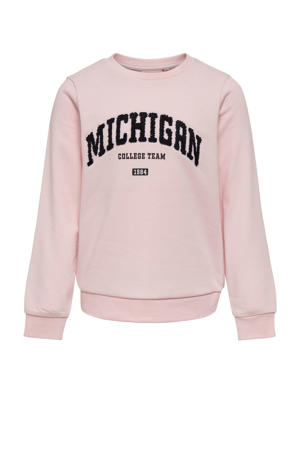 sweater KOGLAINA met tekst roze
