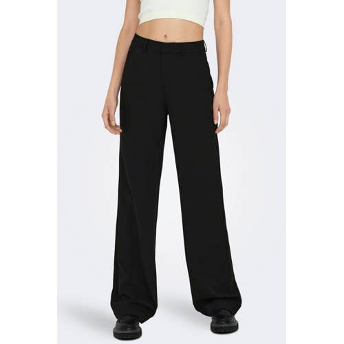 ONLY high waist wide leg pantalon ONLBERRY zwart afbeelding
