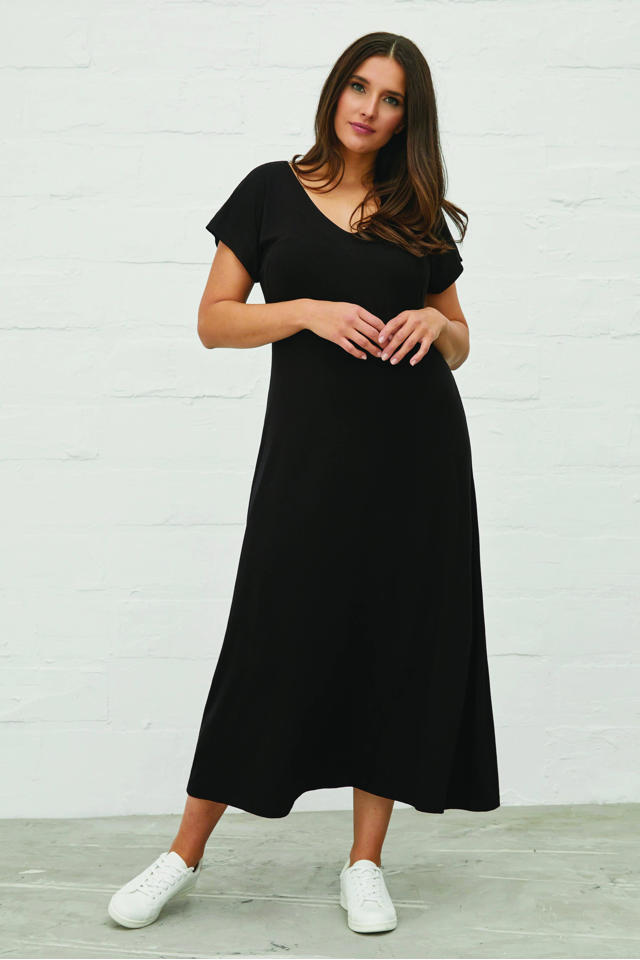 Spit hoofdonderwijzer Grillig Mat Fashion A-lijn jurk zwart | wehkamp