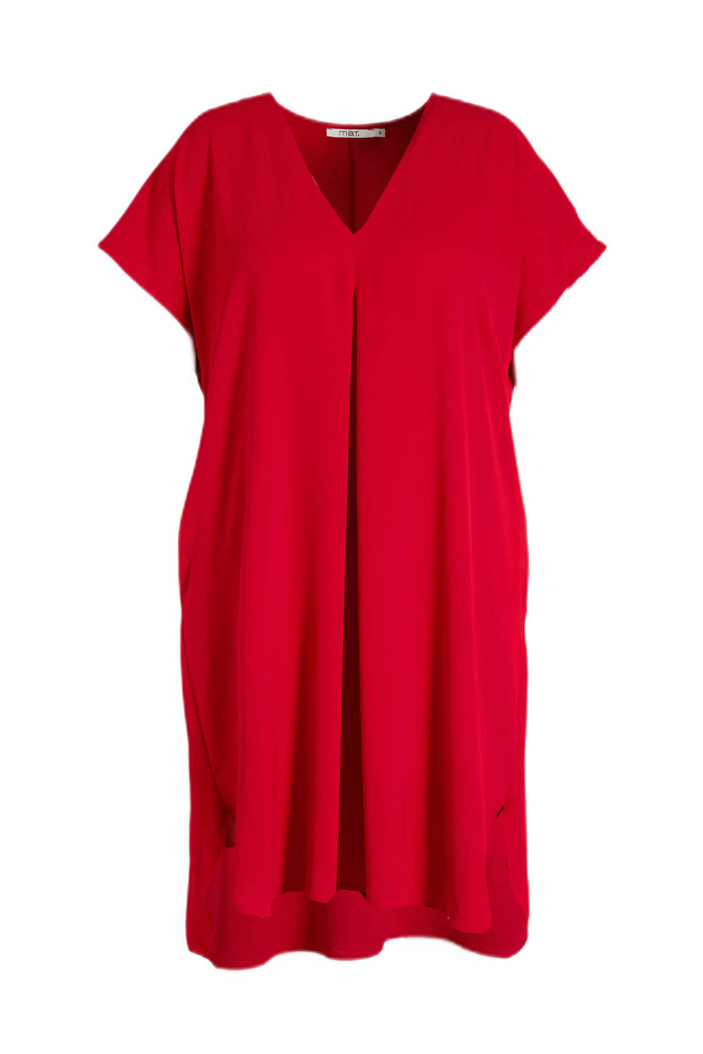 Mat Fashion jurk met plooien rood