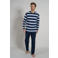 CECEBA +size pyjama set donkerblauw/wit