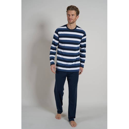 CECEBA +size pyjama met strepen donkerblauw/wit afbeelding