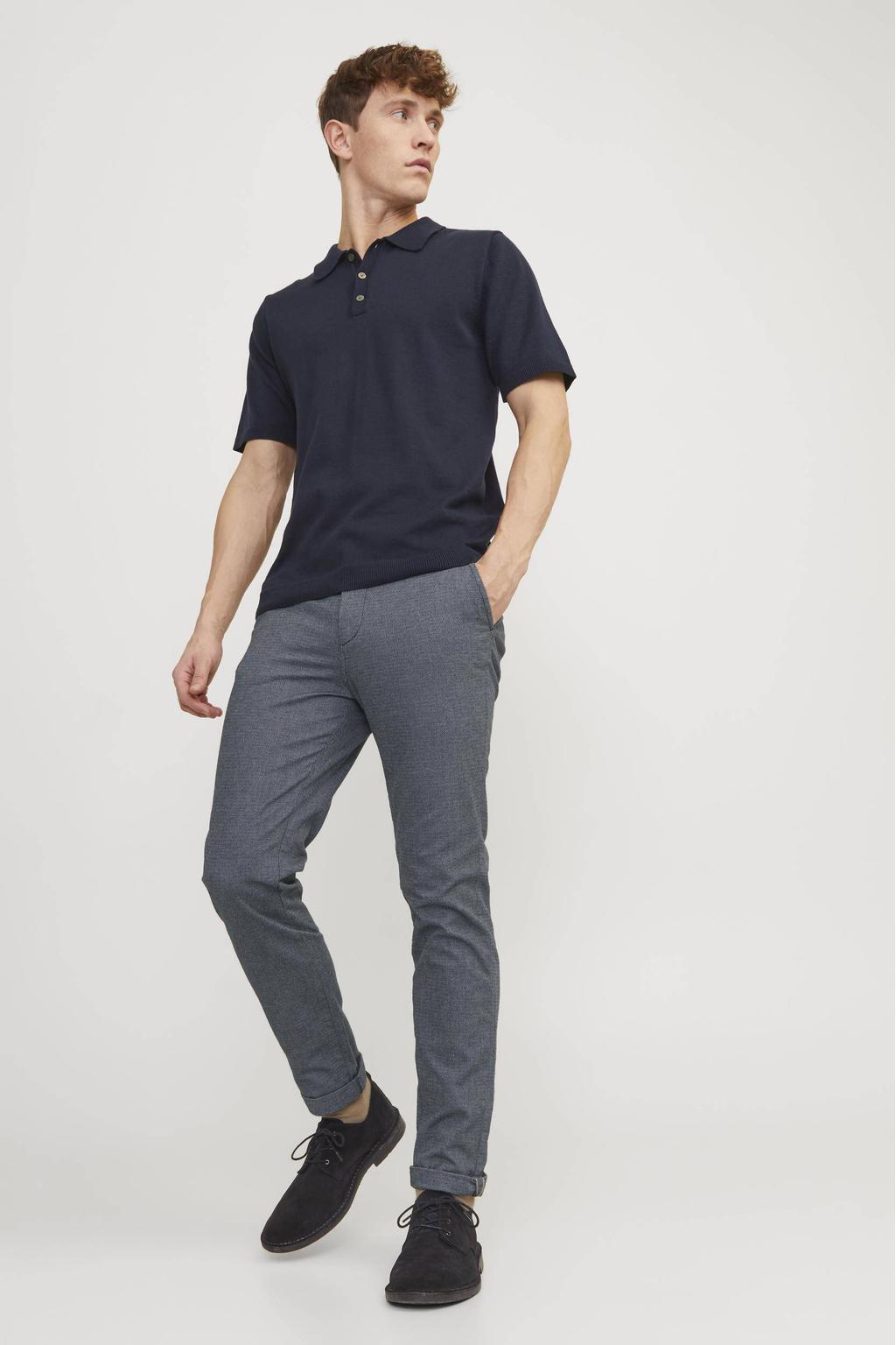 JACK & JONES PANTS STUDIO gemêleerde slim fit broek JPSTMARCO JJFURY faded denim