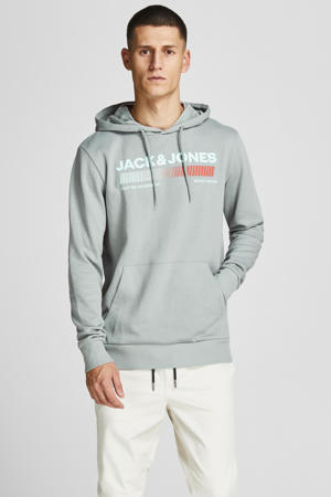 hoodie JCORAYMOND met logo slate gray