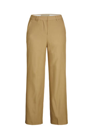 high waist regular fit pantalon van gerecycled polyester bruin