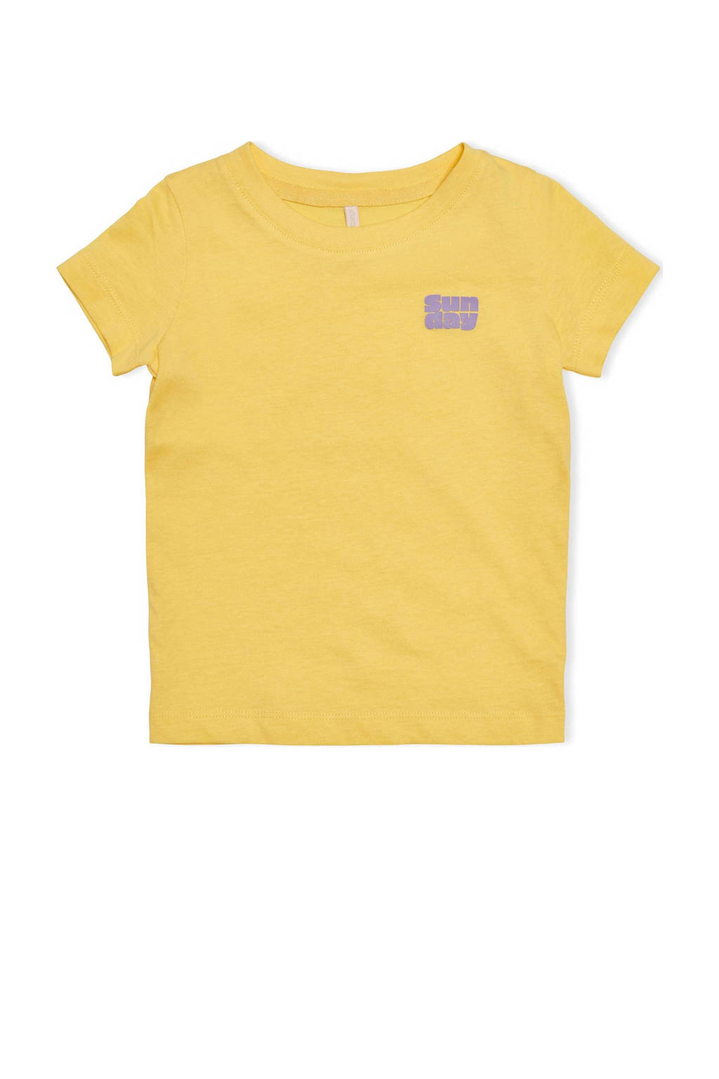 KIDS ONLY MINI T-shirt KMGWEEKDAY met tekst geel