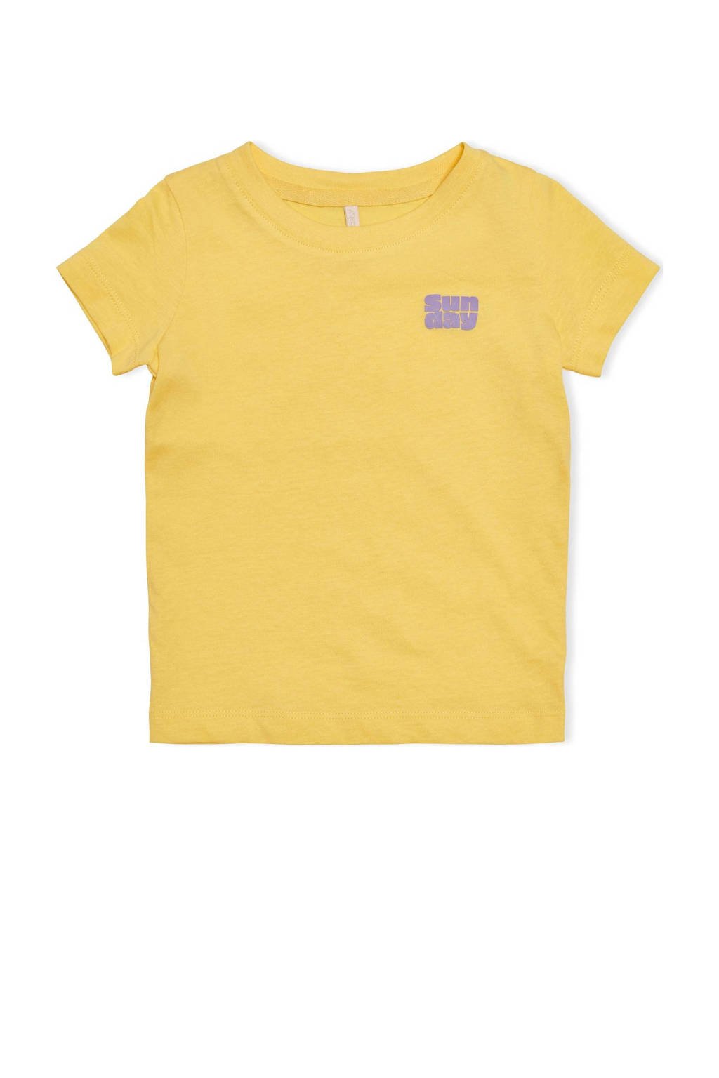 KIDS ONLY MINI T-shirt KMGWEEKDAY met tekst geel