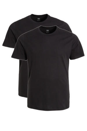 basic T-shirt (set van 2) Plus Size zwart
