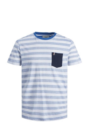 gestreept regular fit T-shirt PKTGMS ROBBEN white/snorkel blue