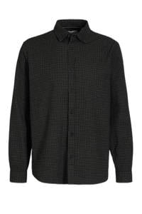 C&A geruit regular fit overhemd zwart, Zwart