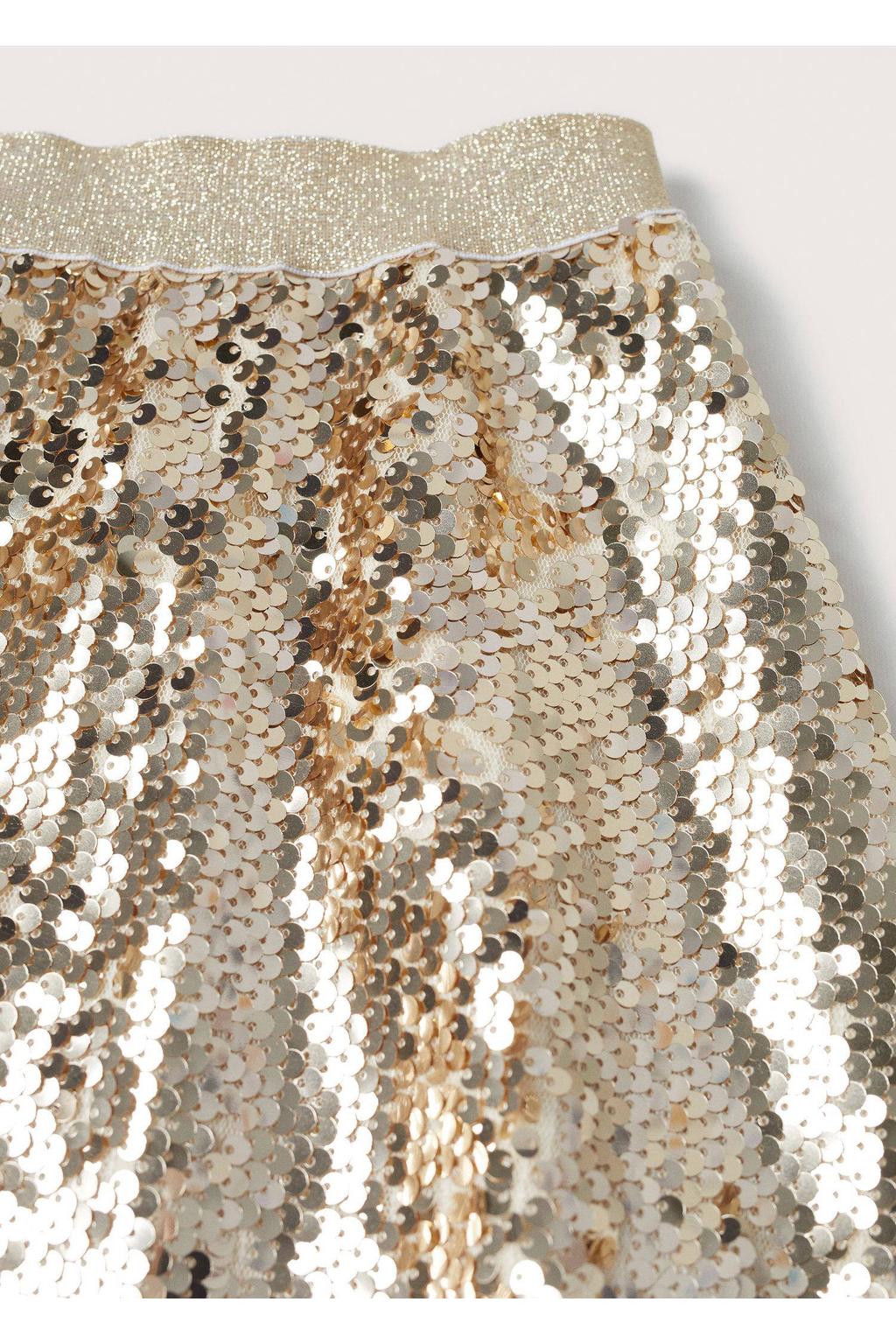 Mango Kids rok met pailletten goud | wehkamp