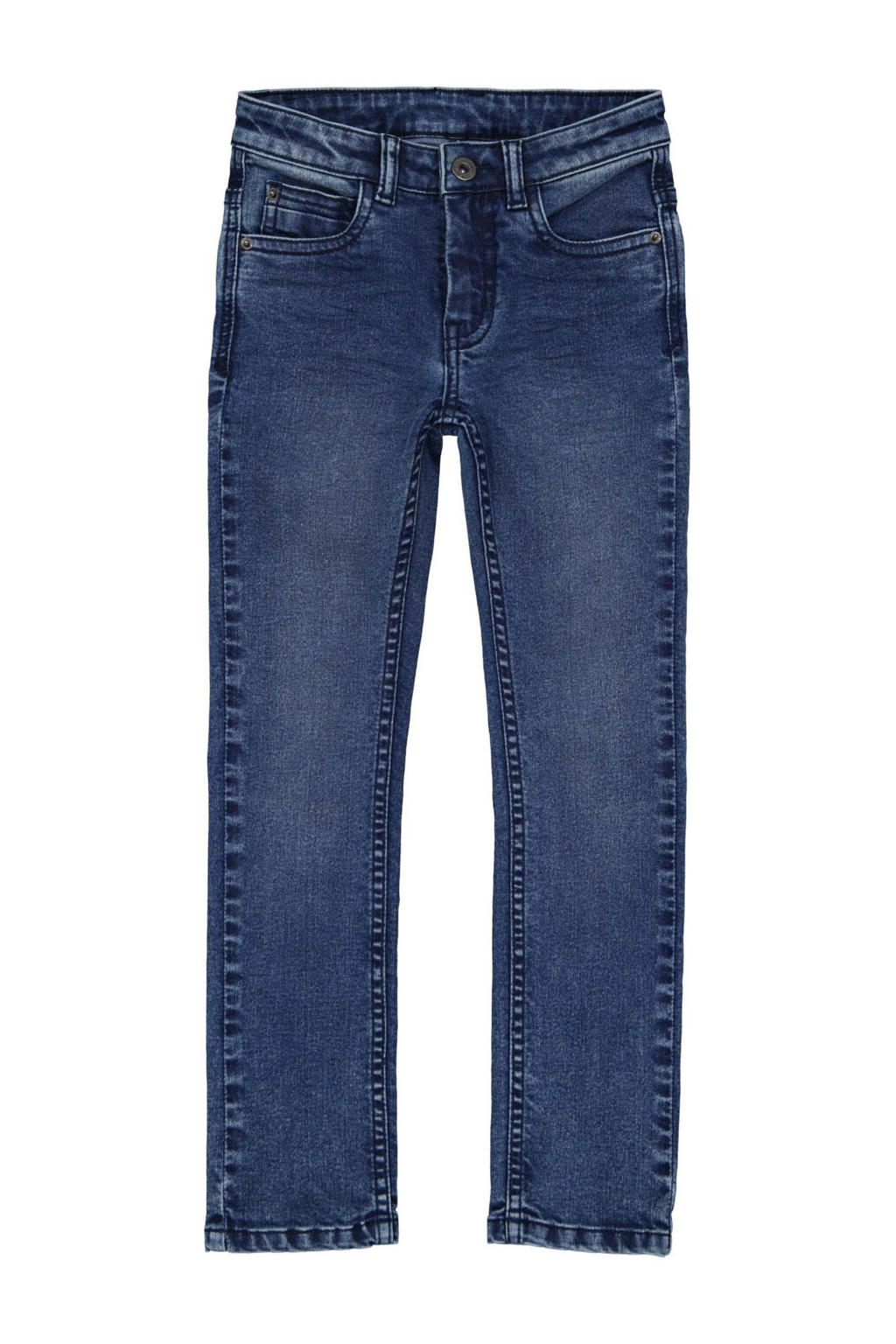 Blauwe jongens LEVV Boys skinny fit jeans James van stretchdenim met regular waist en effen