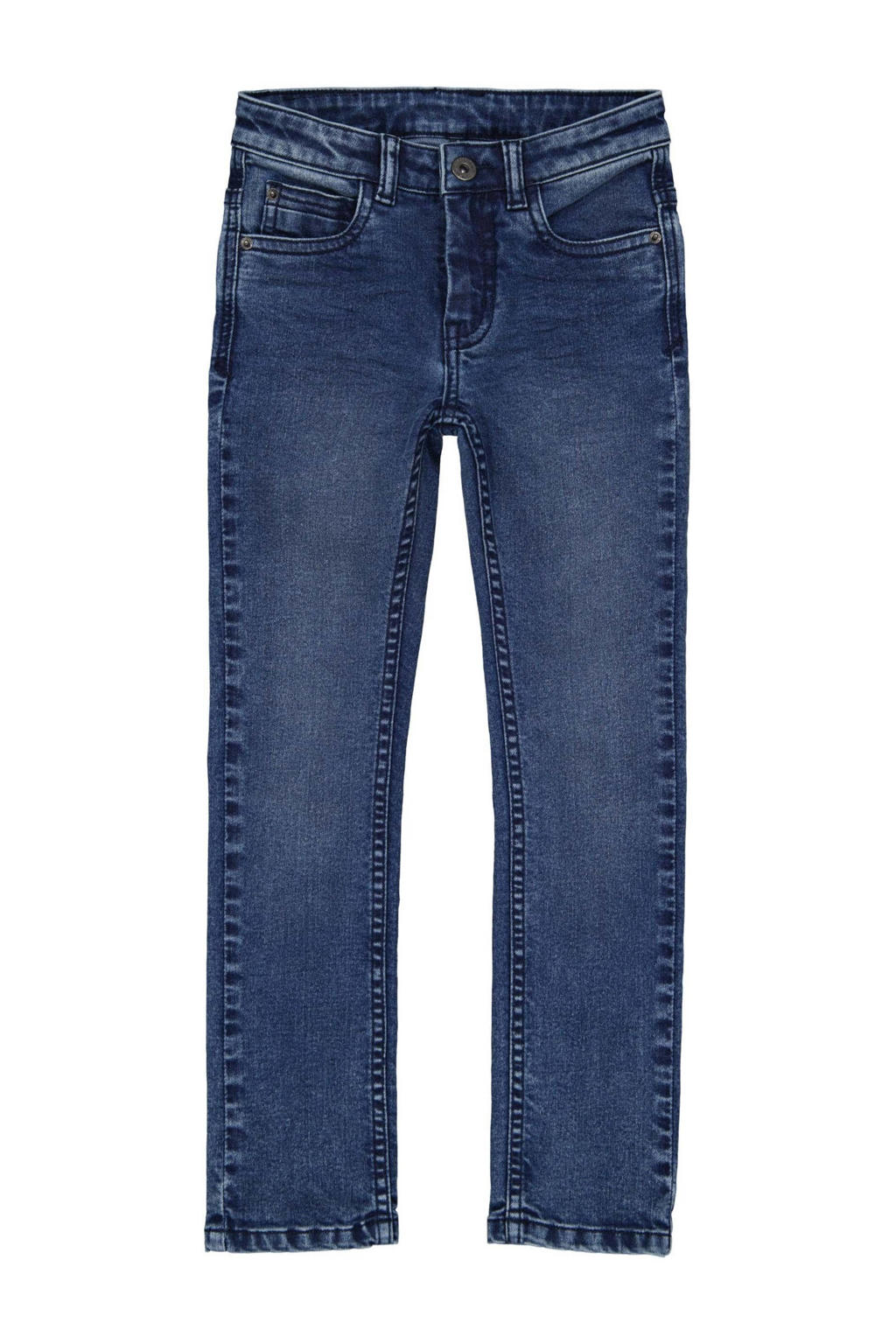 Blauwe jongens LEVV Boys skinny fit jeans James van stretchdenim met regular waist en effen