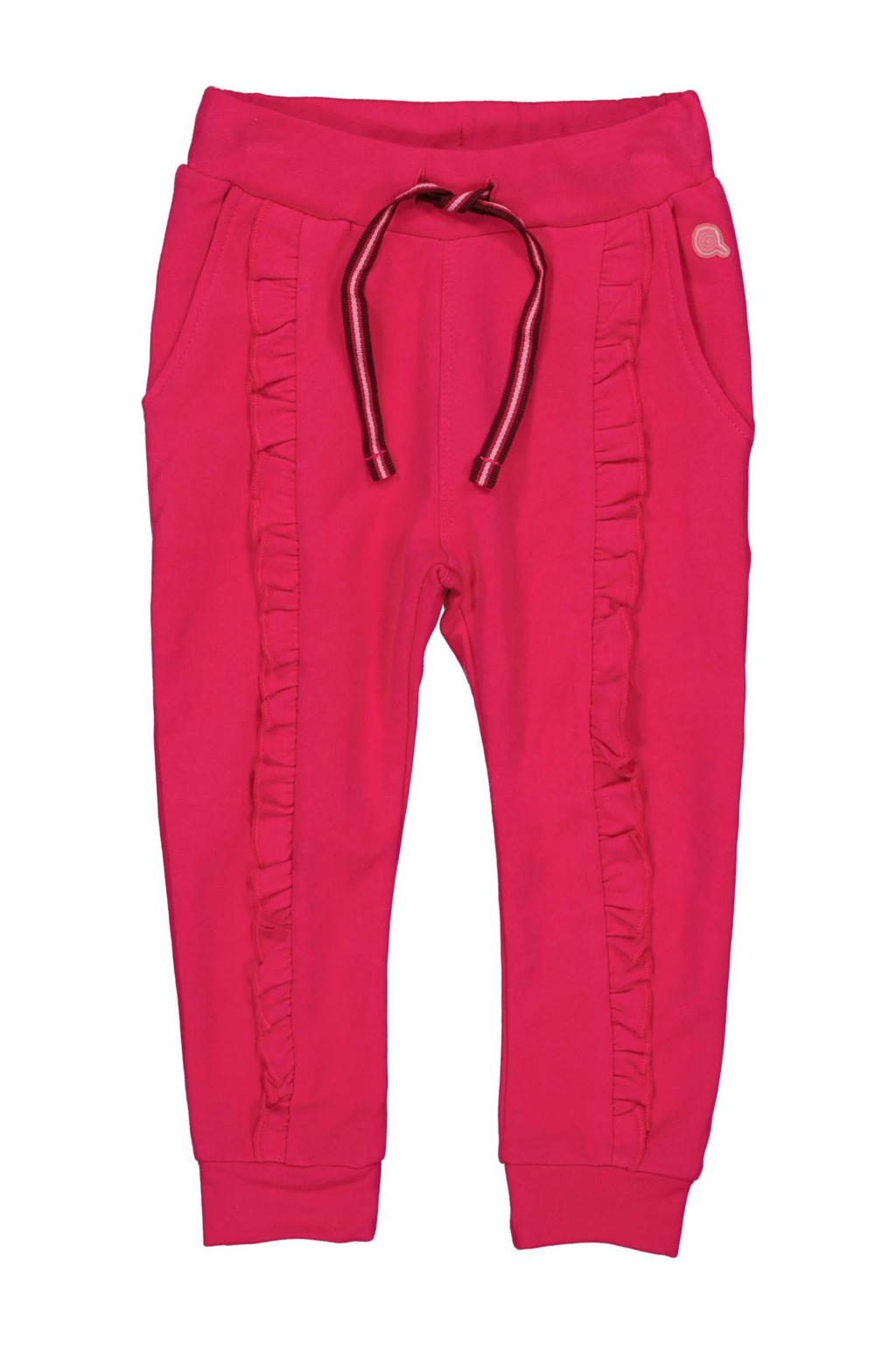 Roze meisjes Quapi Mini regular fit broek Nique van sweat materiaal met elastische tailleband met koord