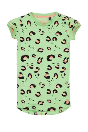 T-shirtjurk Nada met panterprint zomergroen