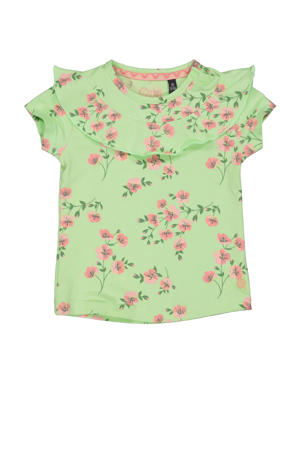 gebloemd T-shirt Natas zomergroen/roze