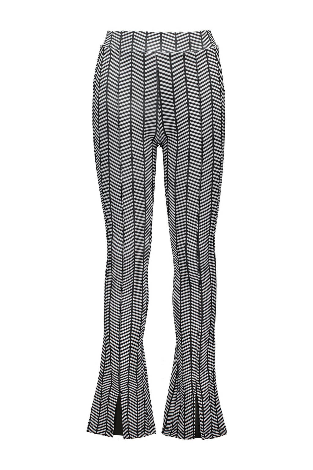 Zwart en witte meisjes B.Nosy Active lijn flared broek van polyester met regular waist en elastische tailleband