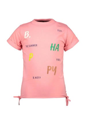T-shirt met all over print roze