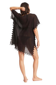 thumbnail: Seafolly strandtuniek met kwastjes zwart