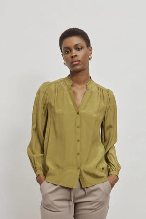 blouse IHBETANI  met plooien groen