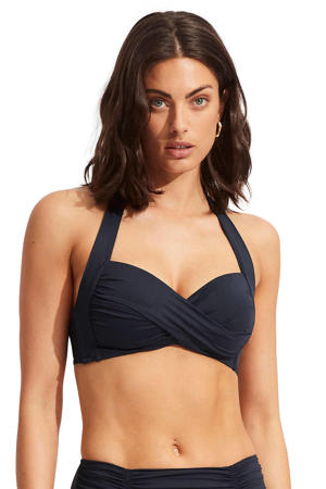 Collective voorgevormde push-up bikinitop donkerblauw