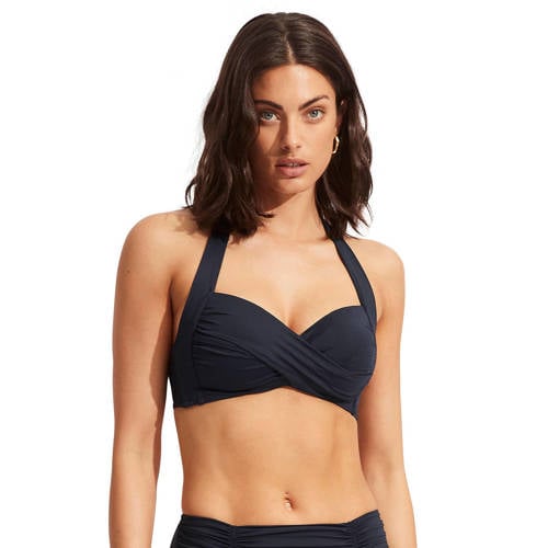 Seafolly Collective voorgevormde push-up bikinitop donkerblauw afbeelding