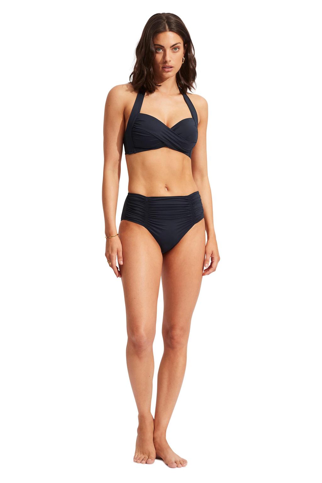 Seafolly Collective high waist bikinibroekje donkerblauw