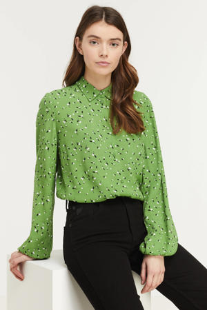 gebloemde geweven blouse Oline groen