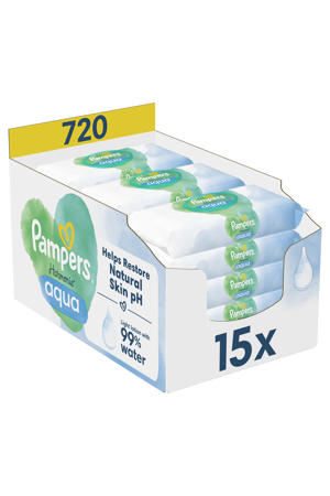 Aqua Babydoekjes - 15 x 48 babydoekjes - 720 stuks