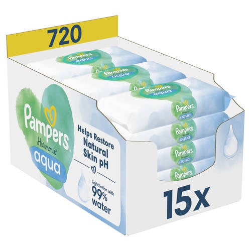 Pampers Harmonie Aqua babydoekjes - 15 x 48 stuks afbeelding