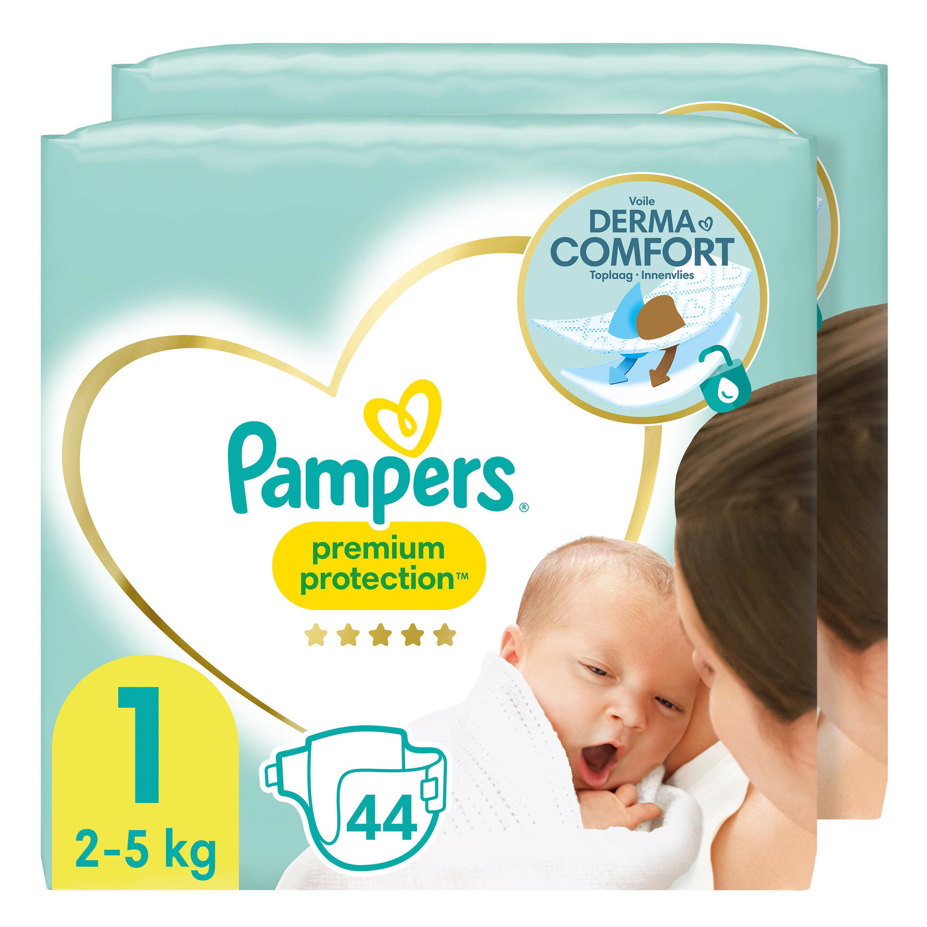 Pampers Premium Protection(2kg 5kg)2 x 44 Luiers alleen verkrijgbaar i.c.m. actie online kopen