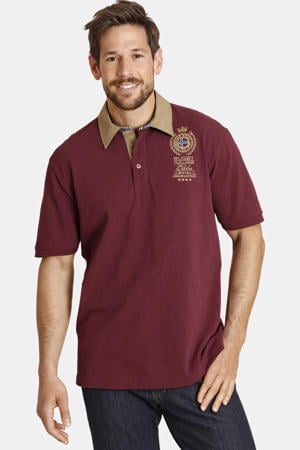 polo JOAKIM Plus Size met borduursels donkerrood